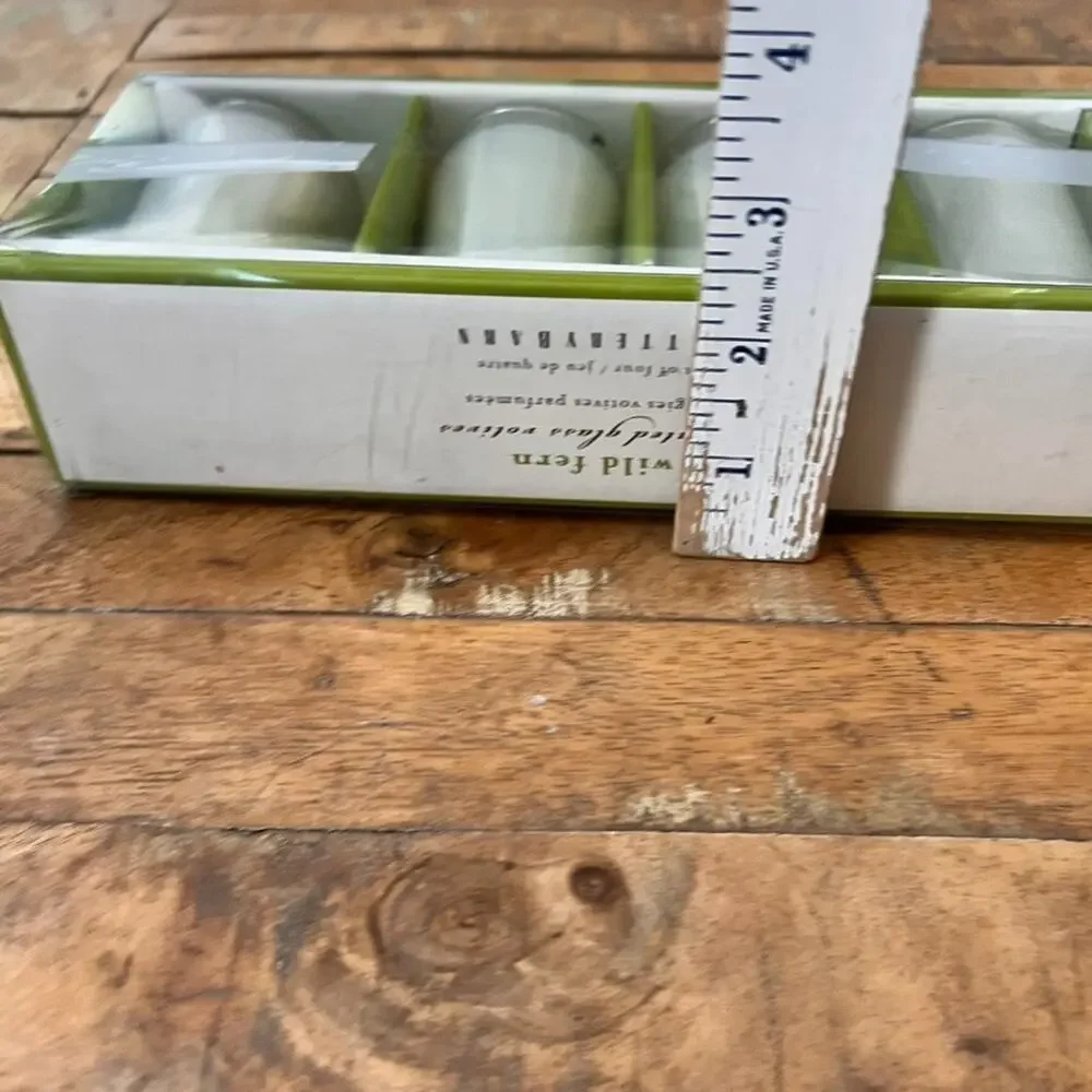 Vintage Pottery Barn Wild Fern Scented Glass Votive Candle Set of 4